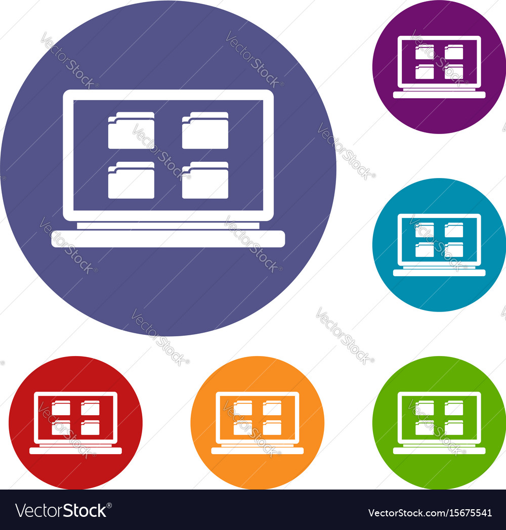 Desktop icons set Royalty Free Vector Image - VectorStock