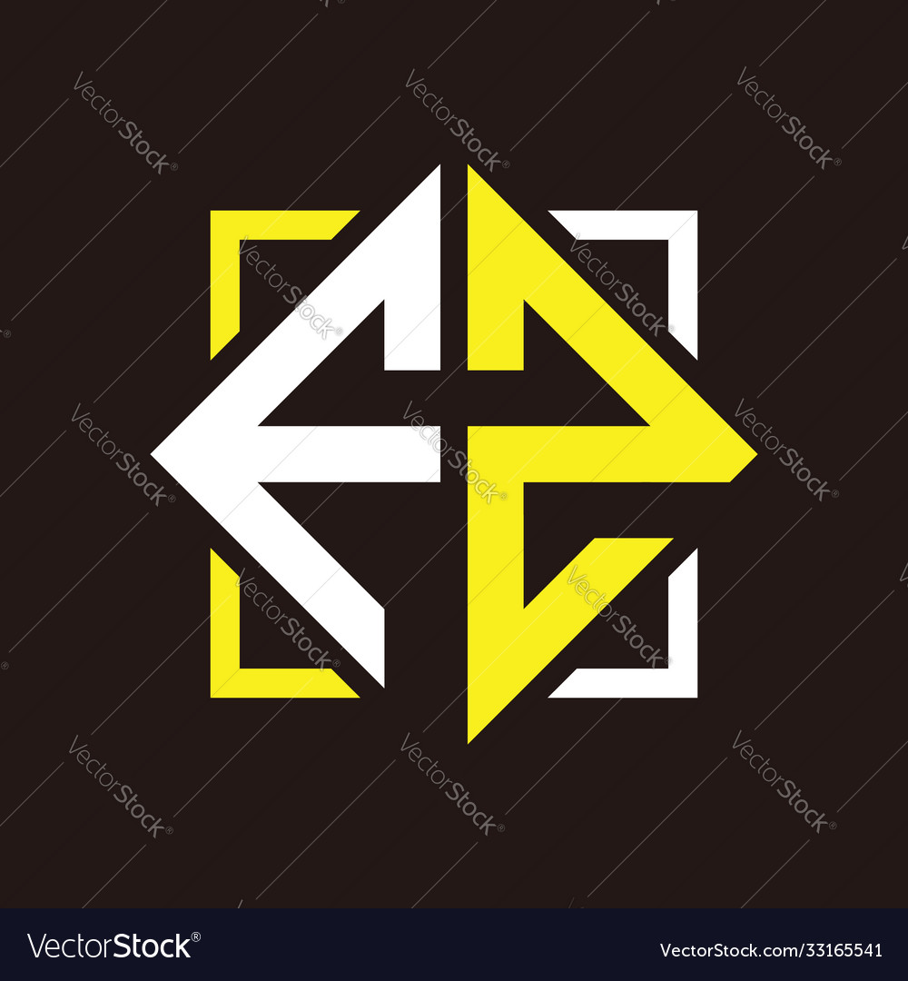 F z initials quadrangle monogram with square