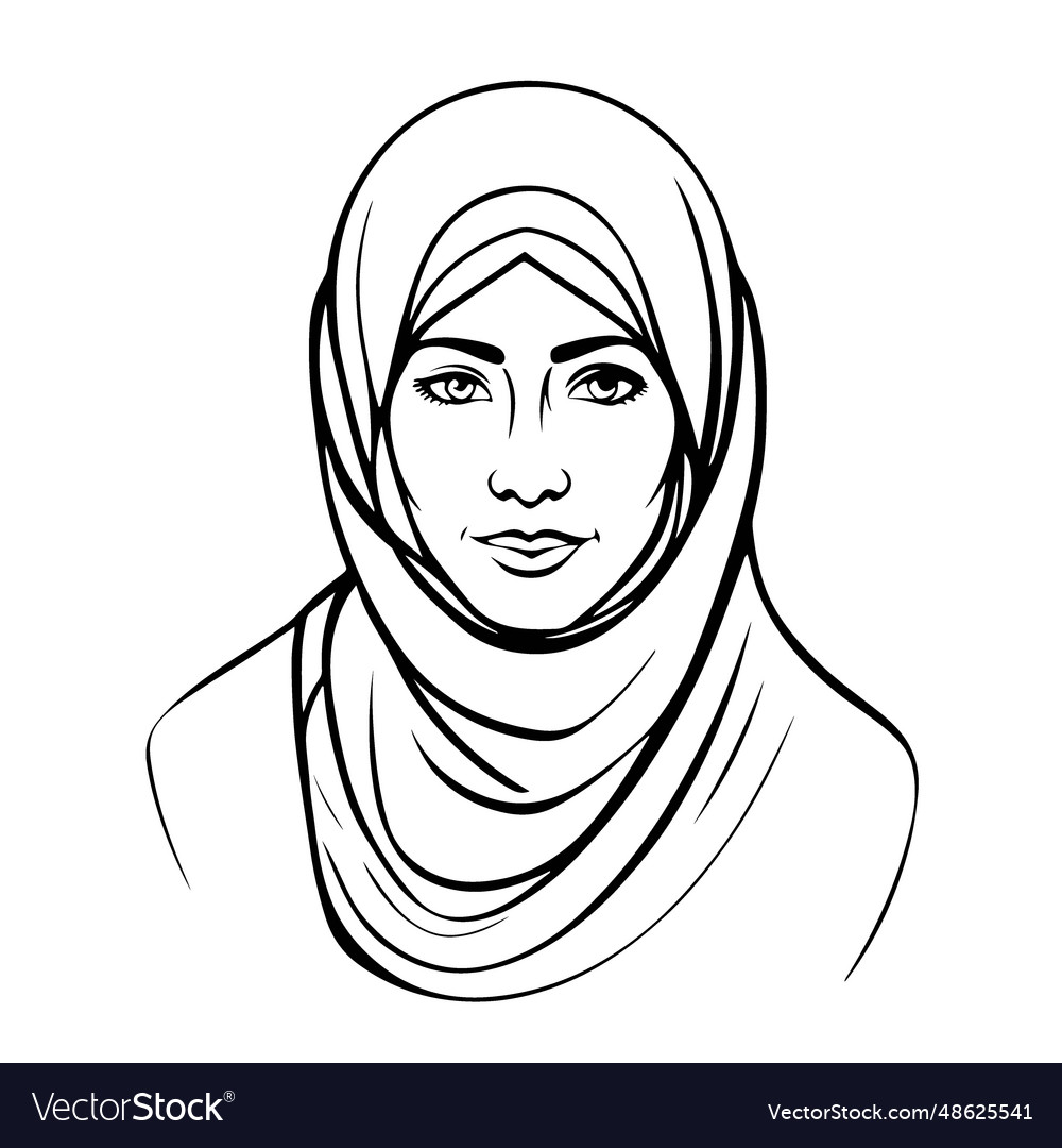 Gorgeous lovely art muslim woman logo Royalty Free Vector