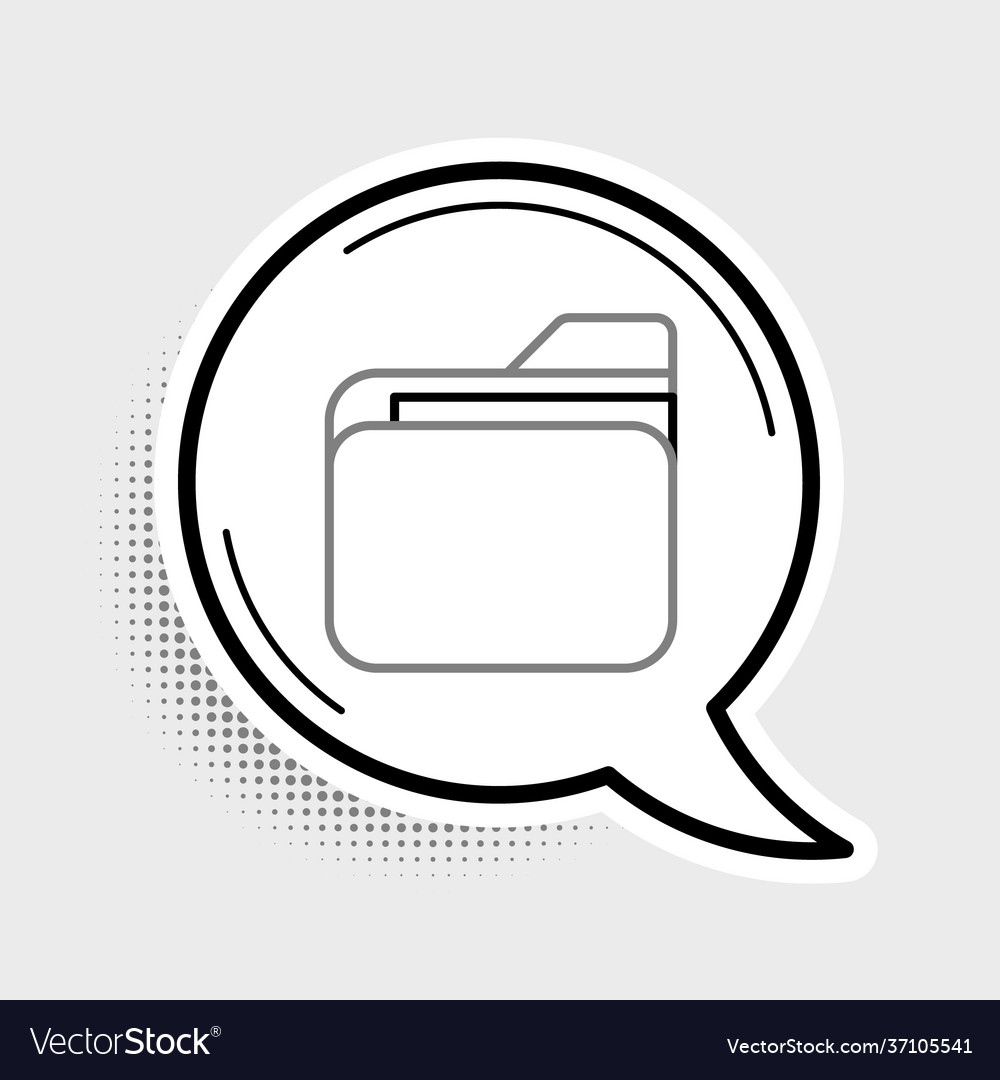 Line document folder icon isolated on grey vector image Line document folder icon isolated on grey