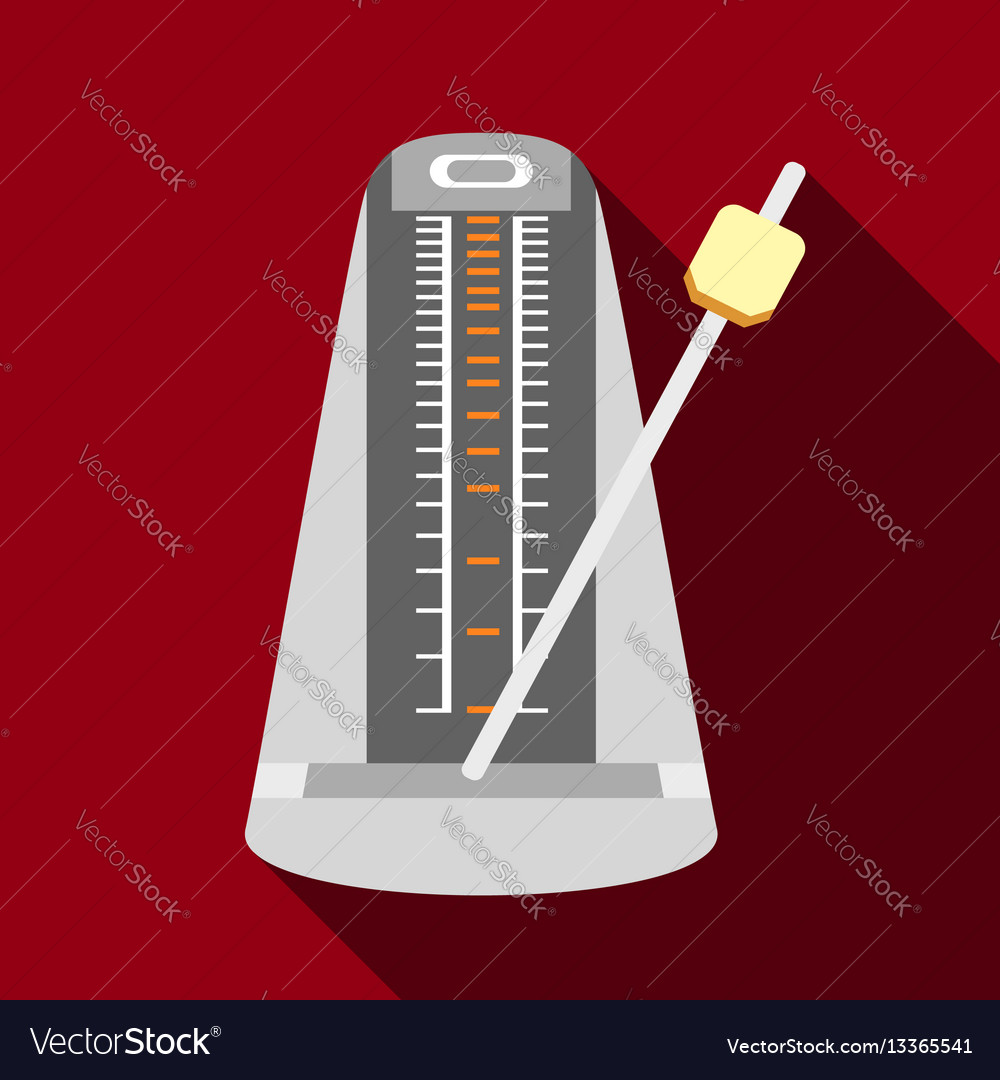 Metronome icon flat style Royalty Free Vector Image