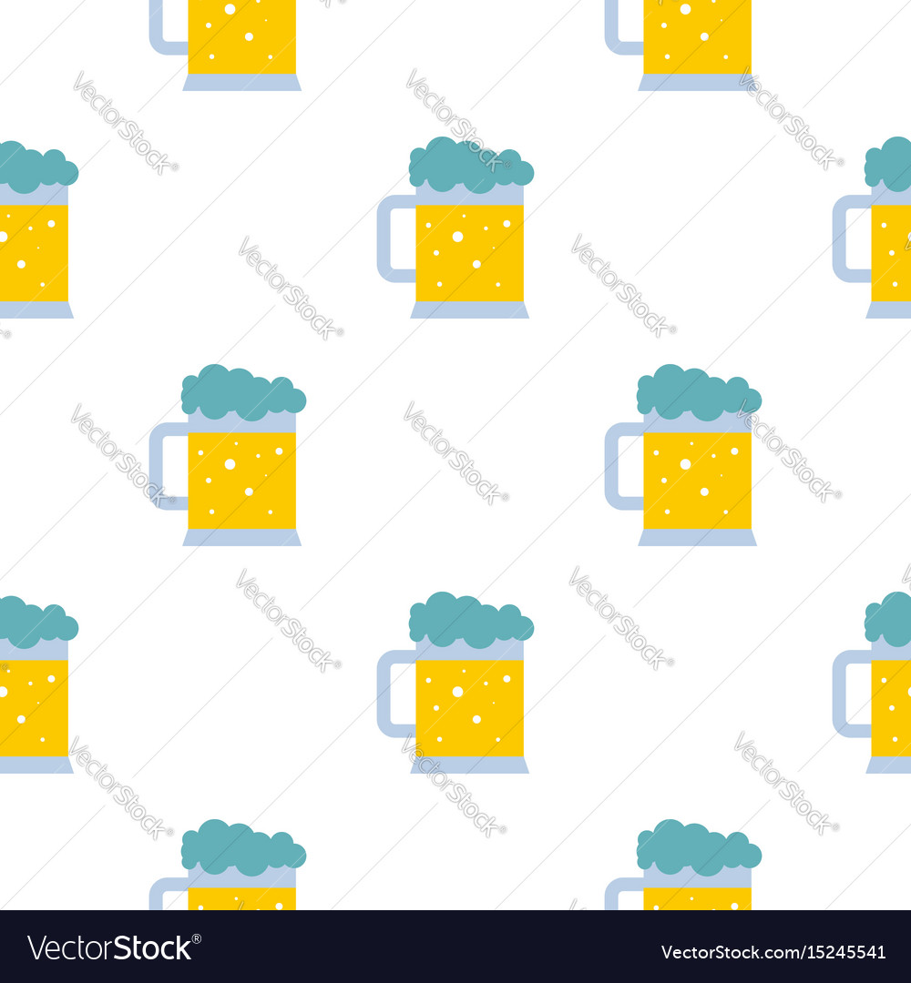 Mug beer pattern seamless Royalty Free Vector Image