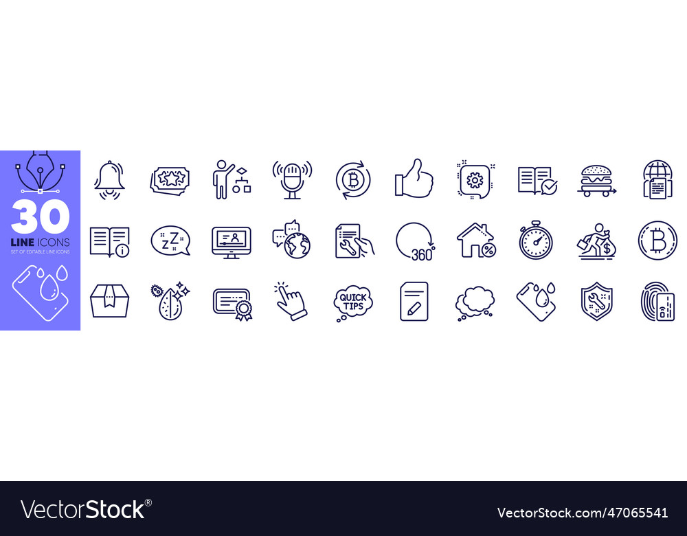 Salary package box and algorithm line icons pack vector image Salary package box and algorithm line icons pack