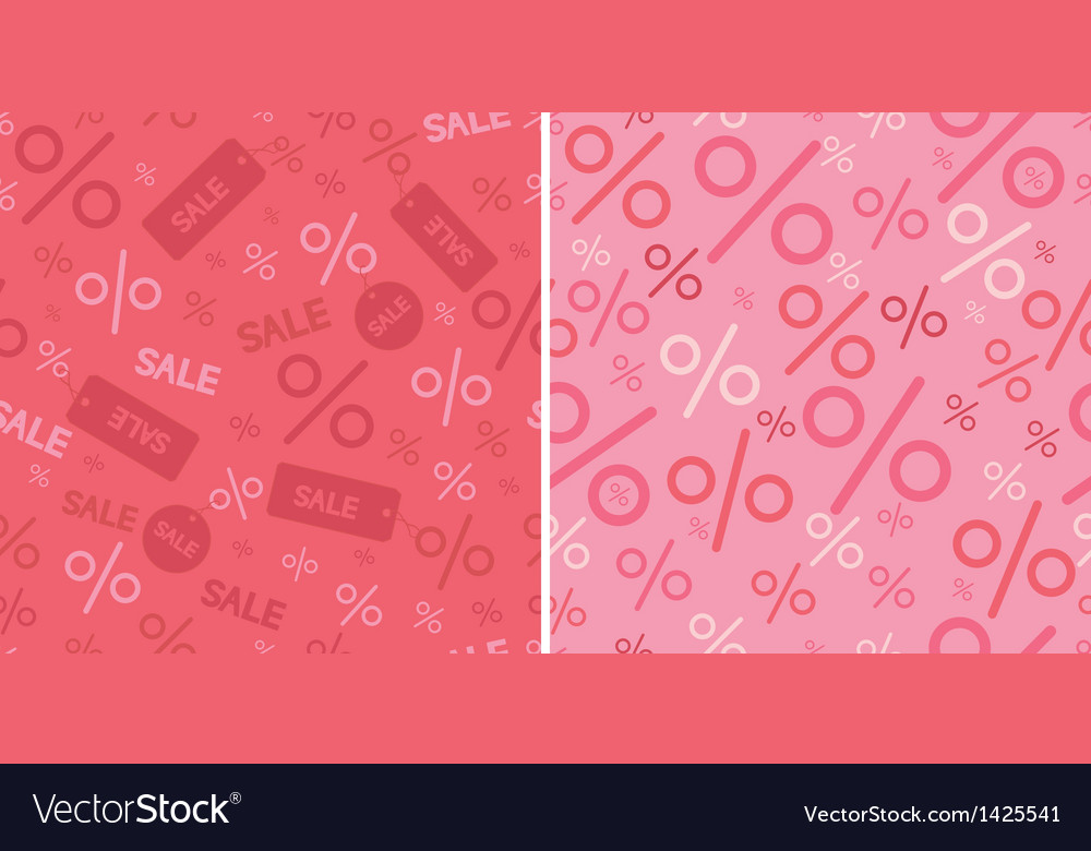 Sale and percentage signs two seamless pattern