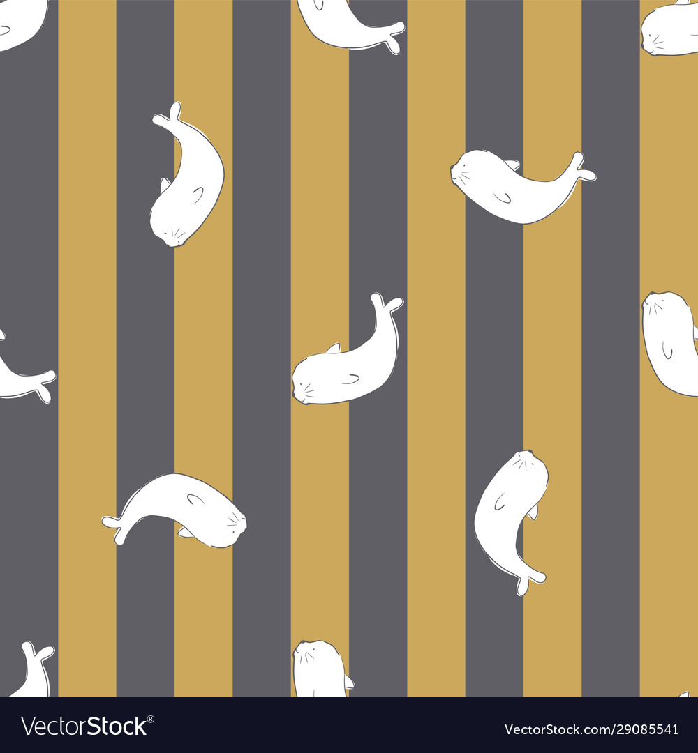 Seal seamless repeat pattern design vector image Seal seamless repeat pattern design