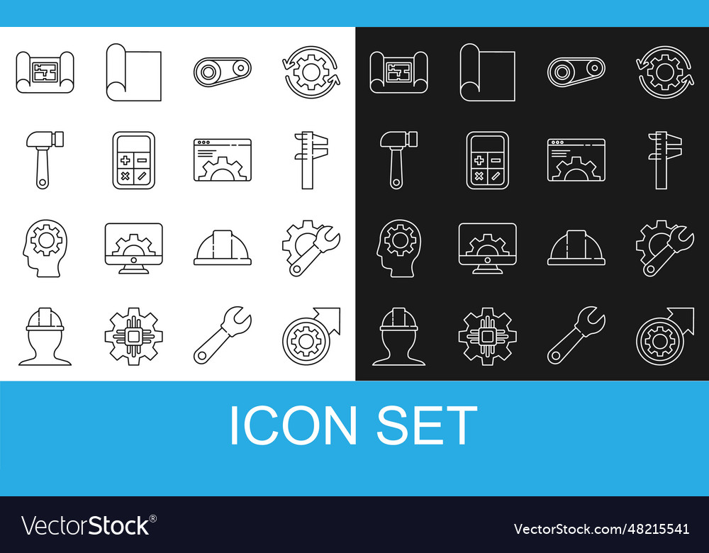 Set line gear and arrows as workflow process vector image Set line gear and arrows as workflow process
