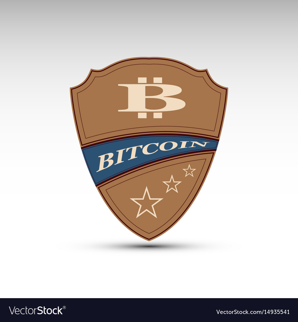 Shield with bitcoin symbol