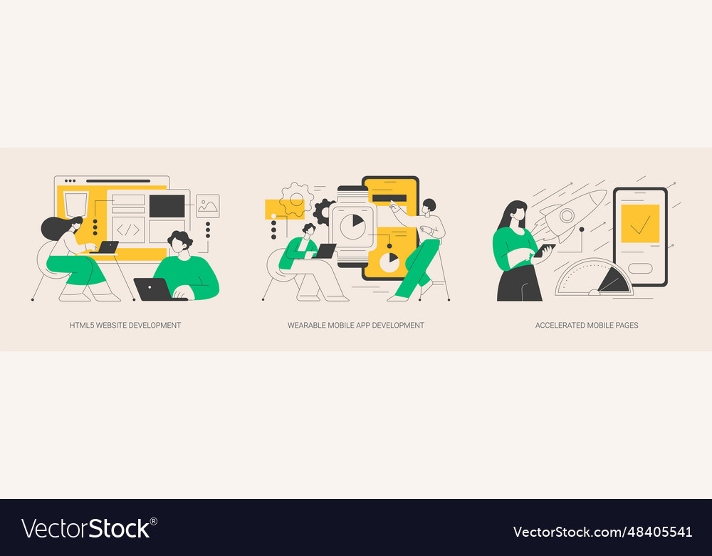 Software und Frontend Entwicklung abstraktes Konzept vector image Software und Frontend Entwicklung abstraktes Konzept