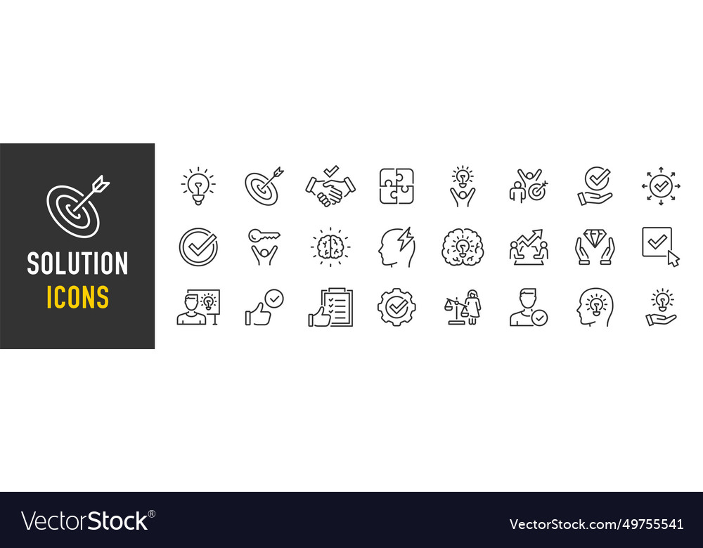 Solution web icons in line style options