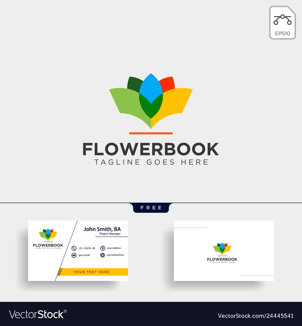 Tree plant and flower book education line logo