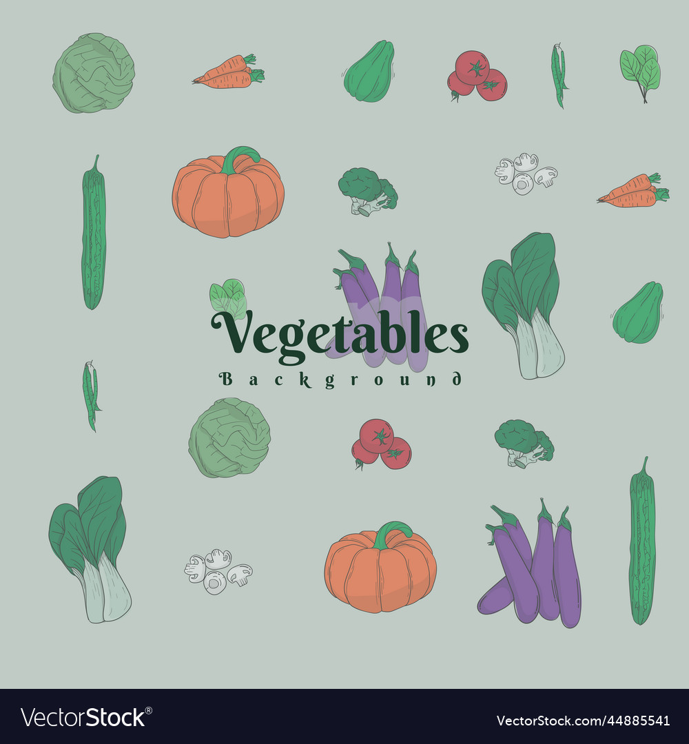 Vegetables print pattern background