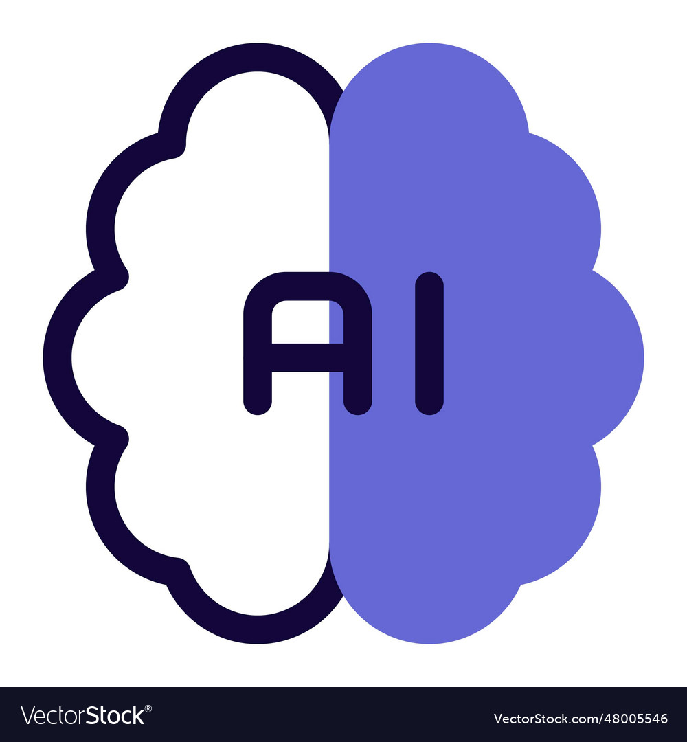 Ai brain used in filed of cybersecurity Royalty Free Vector