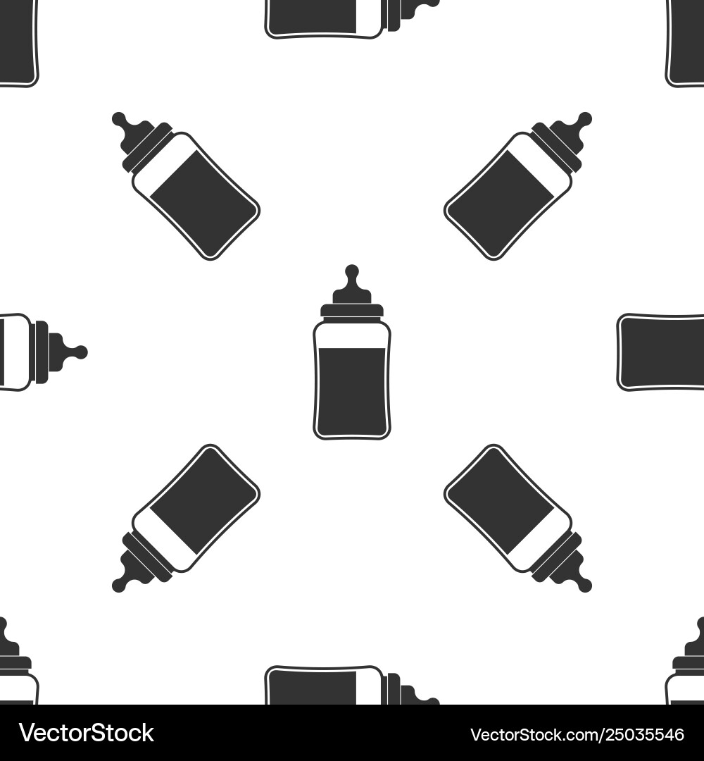 Baby bottle icon isolated seamless pattern Vector Image