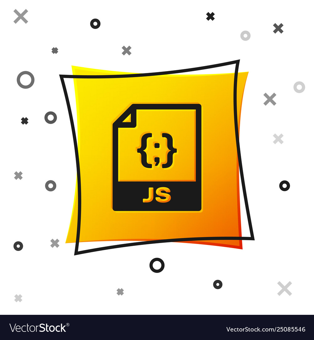 Black js file document icon download button vector image Black js file document icon download button