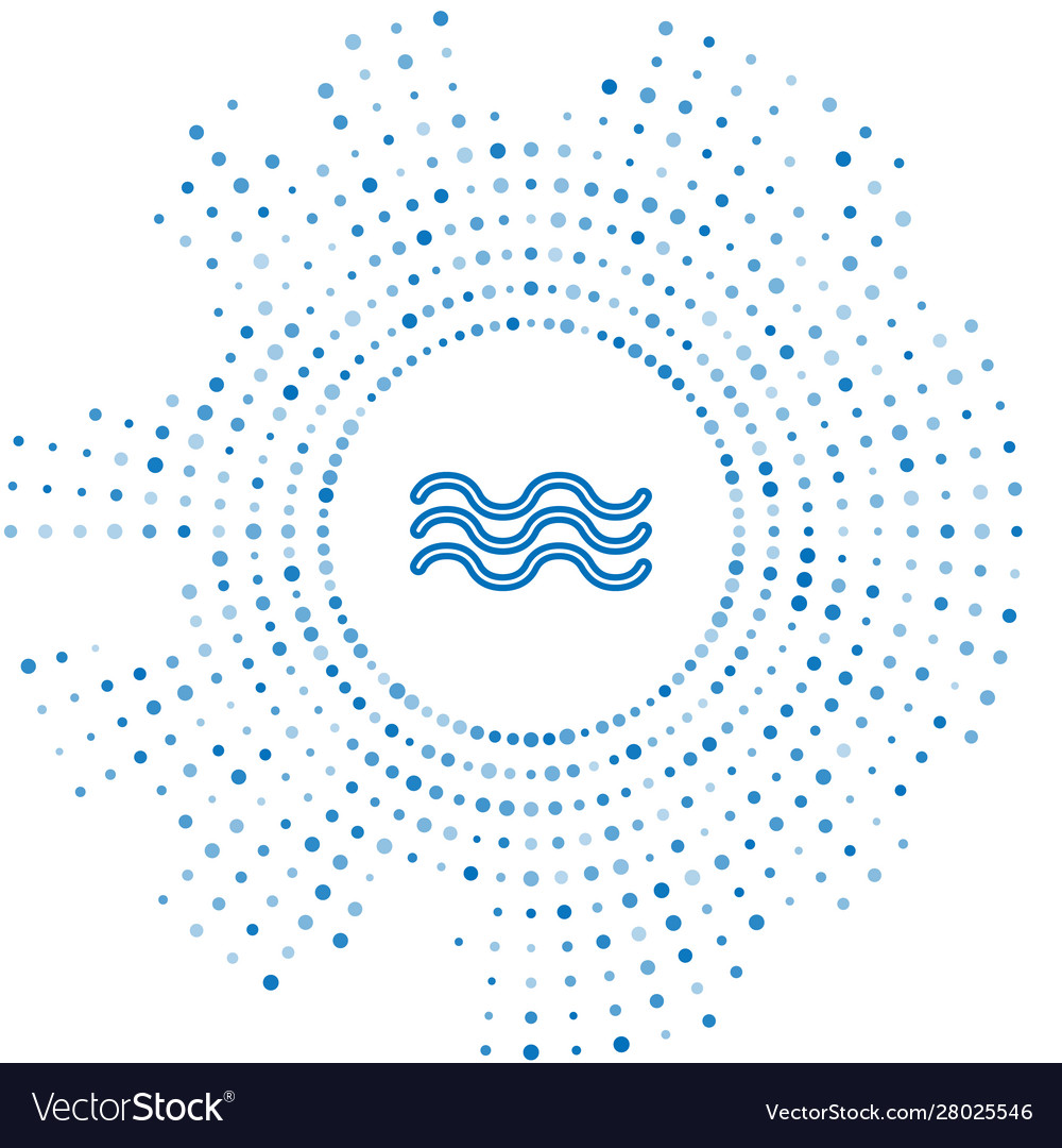 Blue Line Waves Icon Isolated On White Background Vector Image