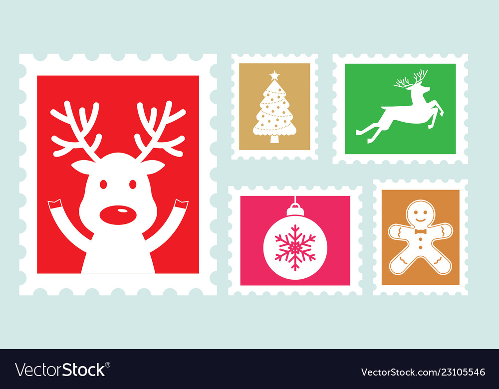 Weihnachtspostmarken Set