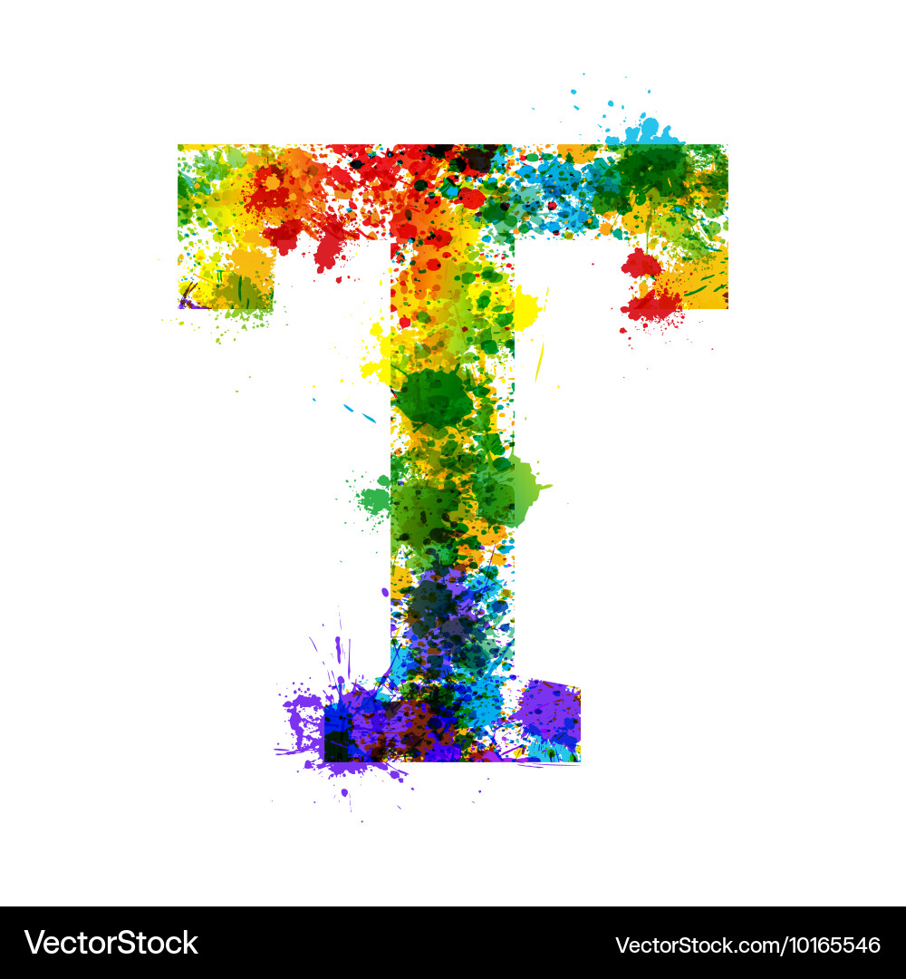 Color Paint Splashes Gradient Font Royalty Free Vector Image