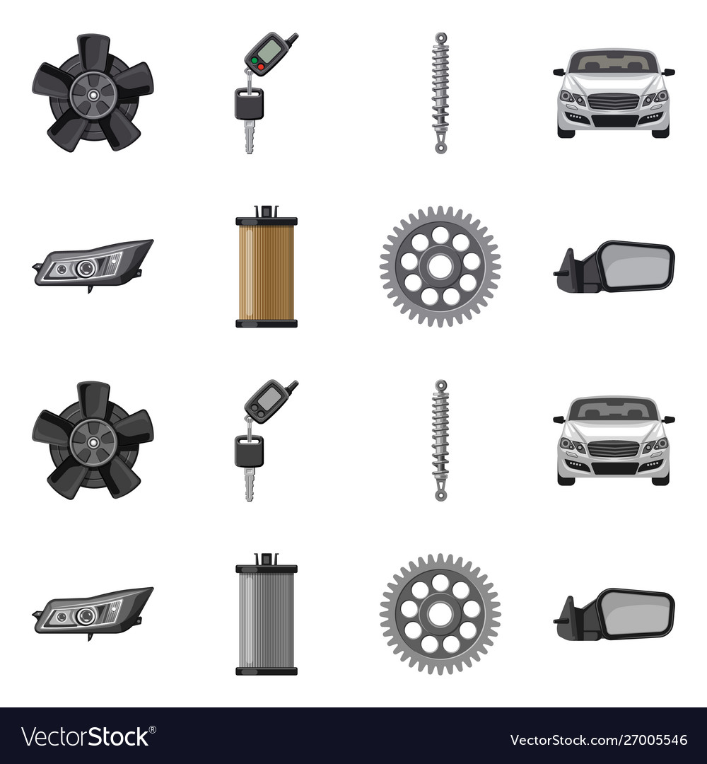 Design auto and part sign set vector image Design auto and part sign set