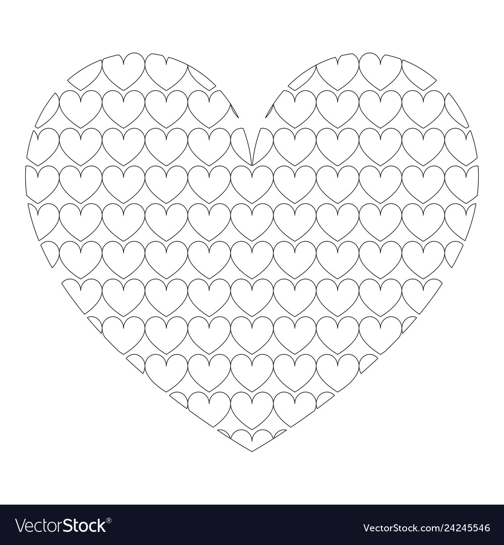 Heart with hearts inside pattern in