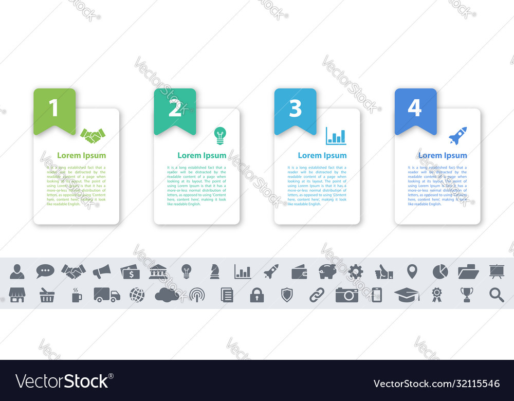 Infografisches Design Business Konzept mit 4 Schritten vector image Infografisches Design Business Konzept mit 4 Schritten