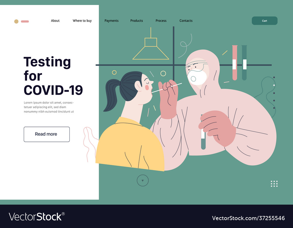 Medical tests web page template - testing vector image Medical tests web page template - testing