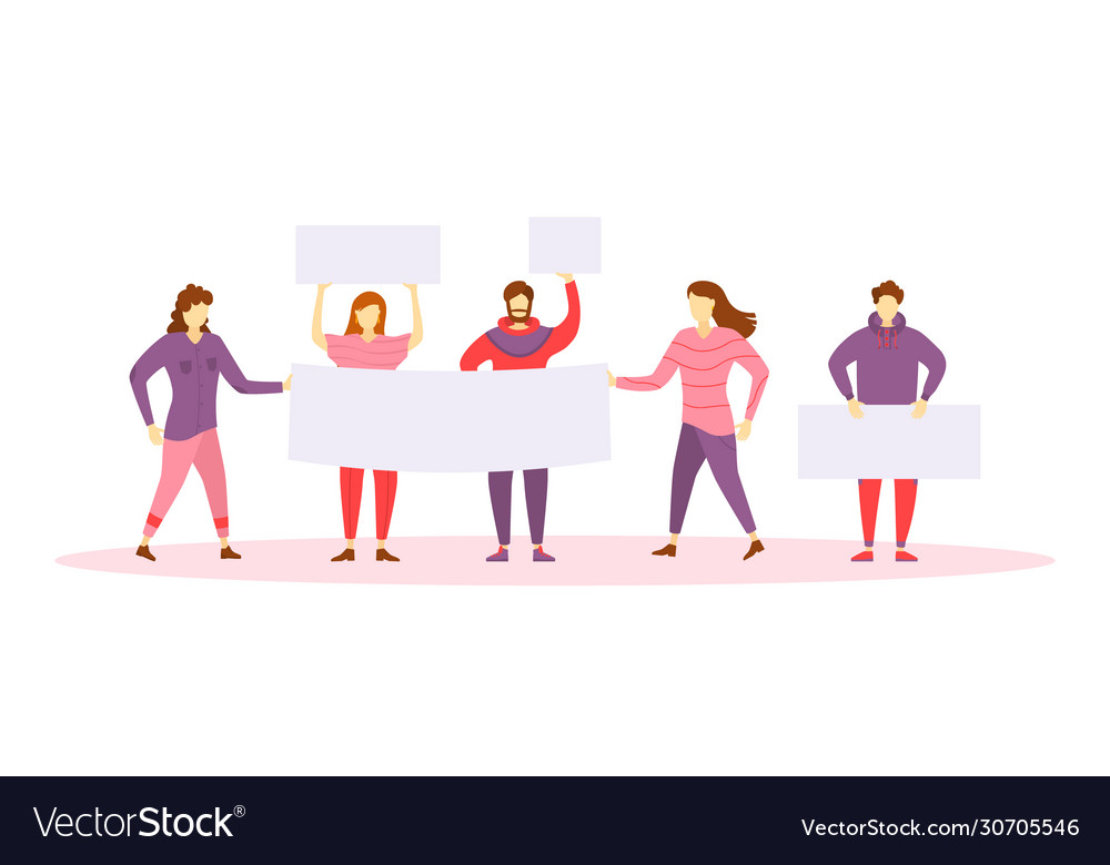 Protest people characters Royalty Free Vector Image