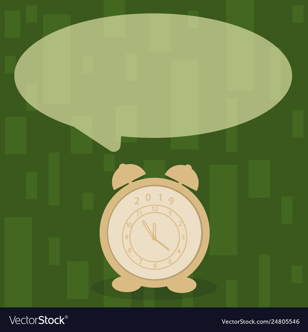 Round shape blank speech bubble and analog alarm vector image Round shape blank speech bubble and analog alarm