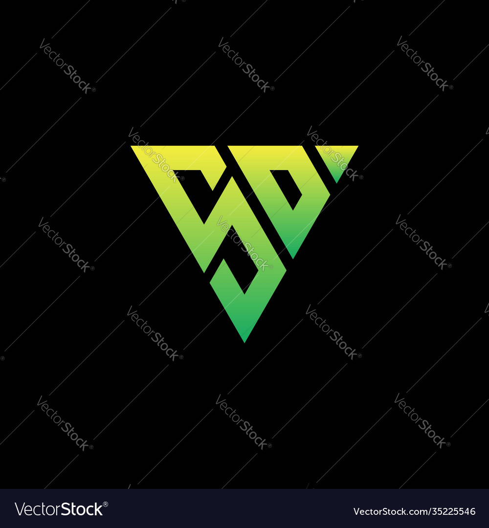 S o initial triangle logo monogram vector image S o initial triangle logo monogram