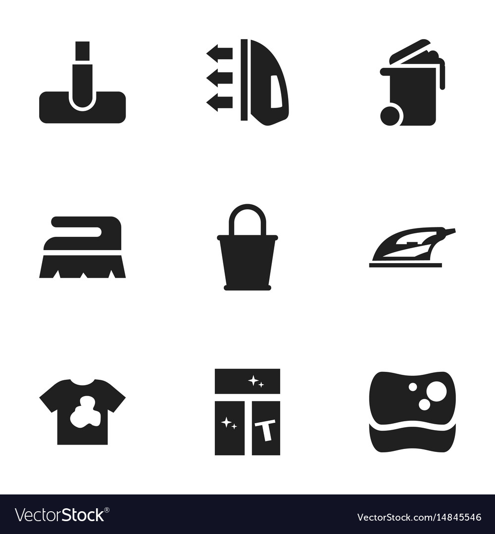 Set of 9 editable cleanup icons includes symbols