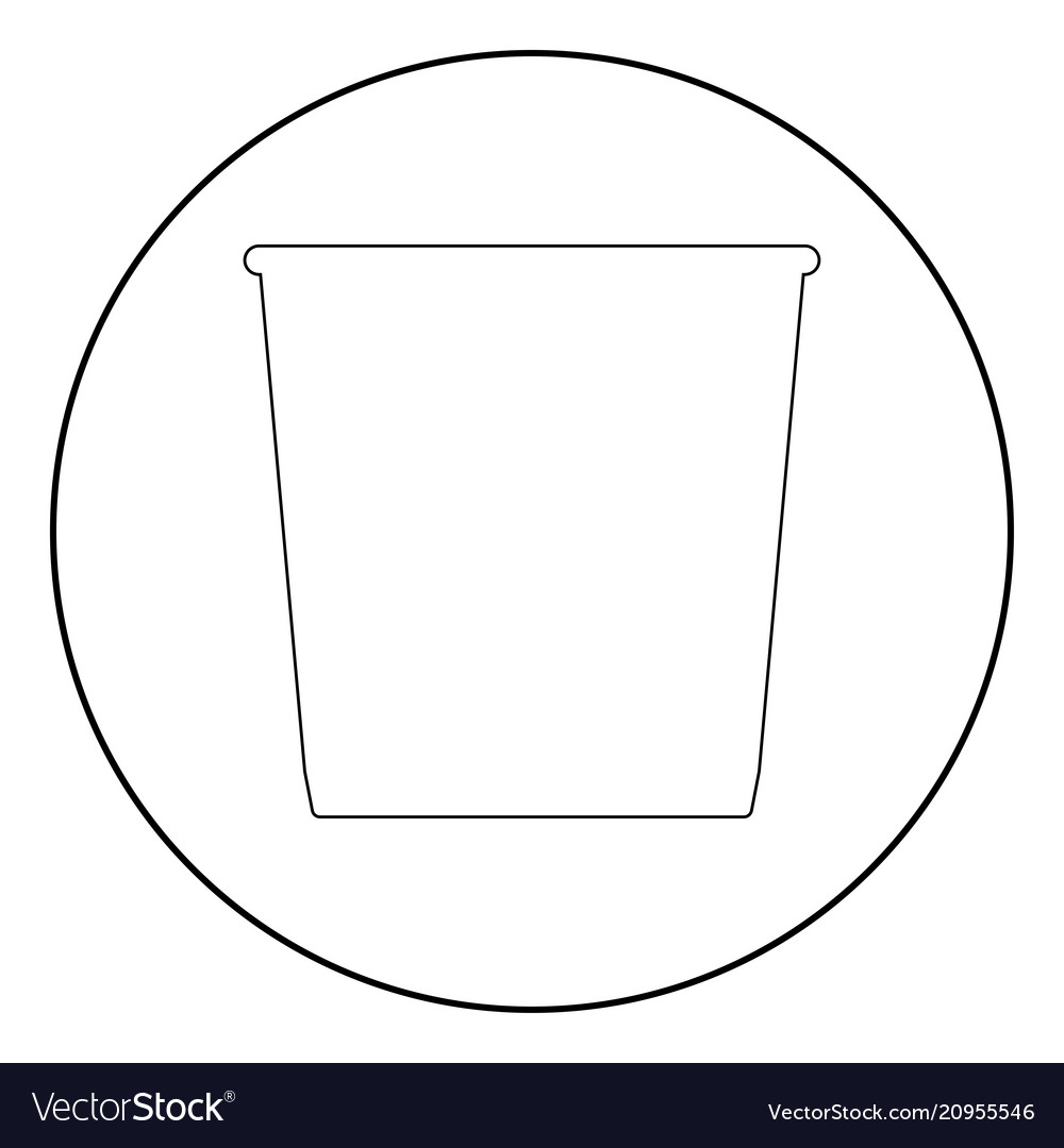 Trash bucket the black color icon in circle