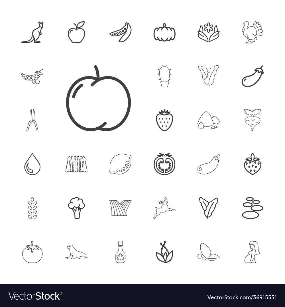 33 natural icons Royalty Free Vector Image - VectorStock