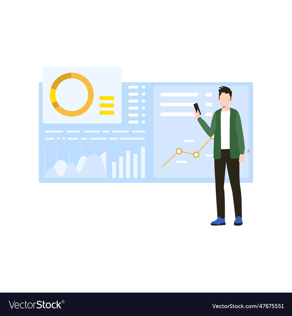 A guy is presenting data analytics