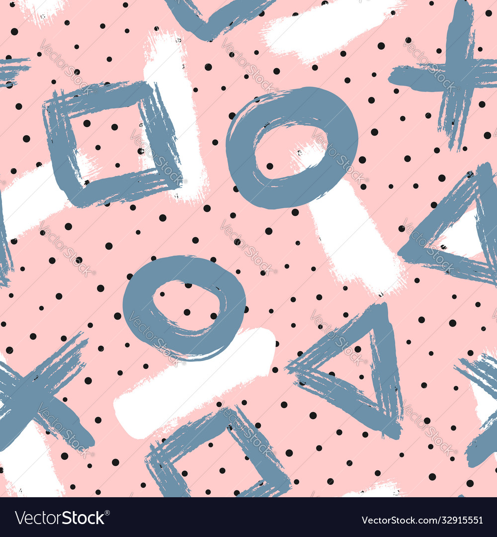 Abstract seamless pattern with geometric shapes