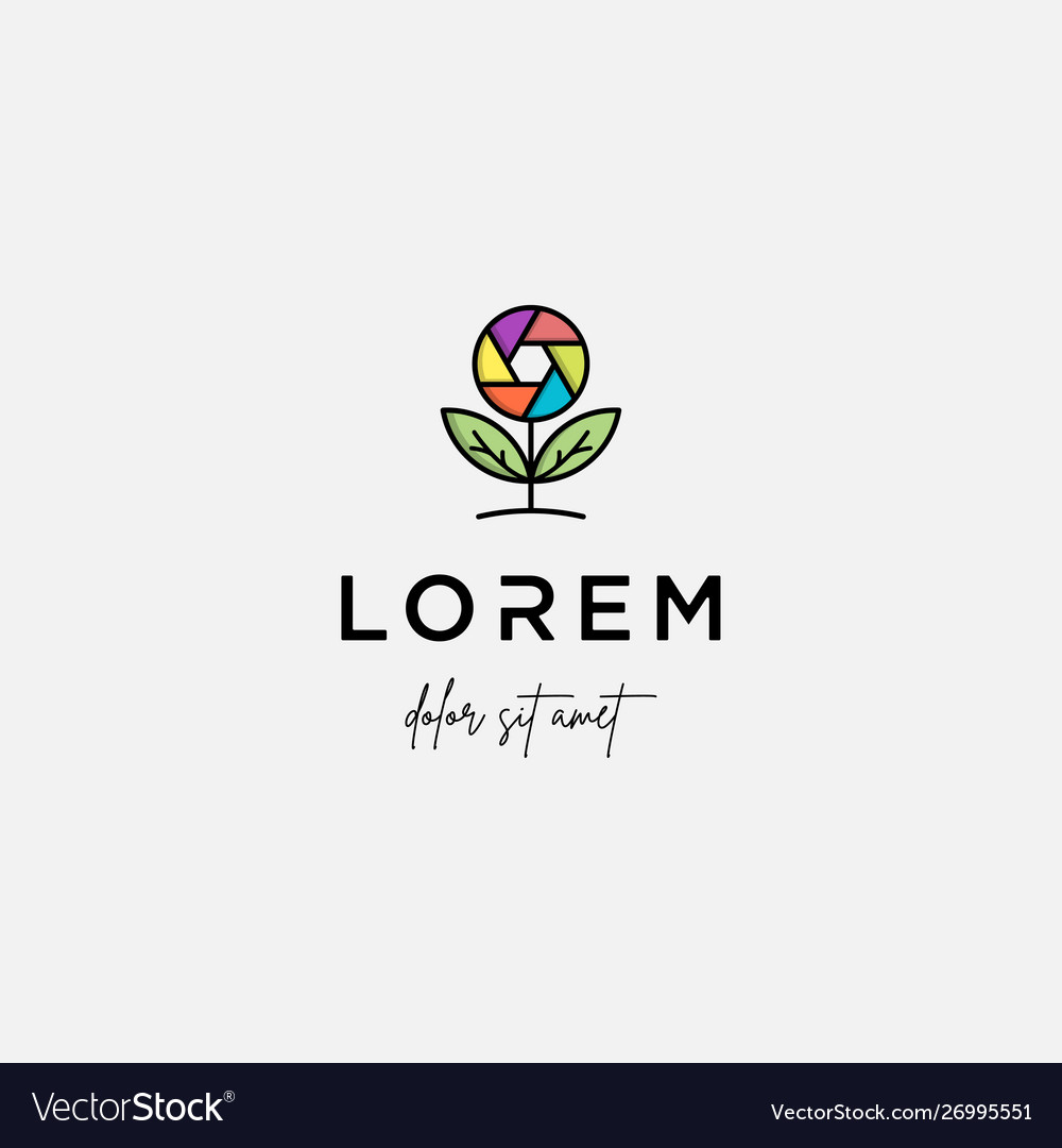 Camera leaf logo template design icon