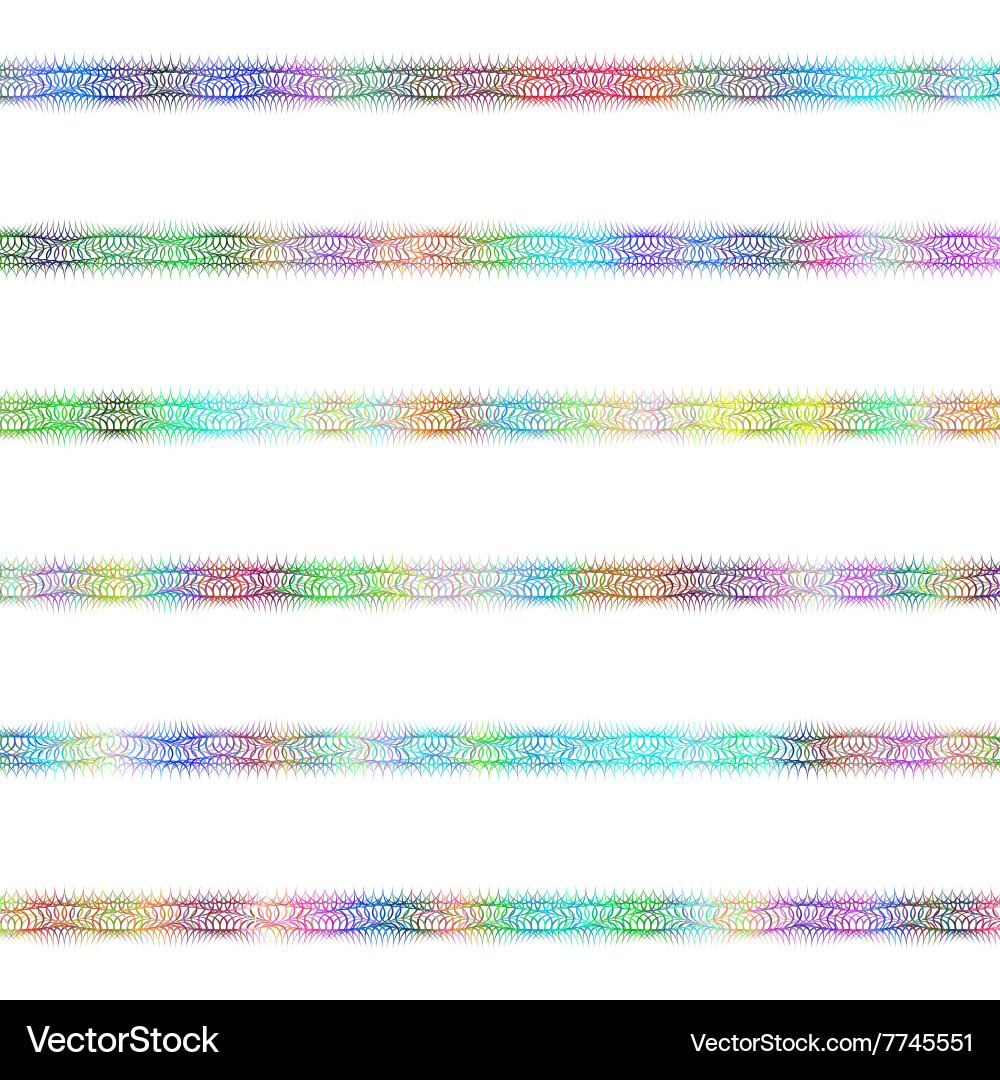 Color fractal text divider line design set Vector Image
