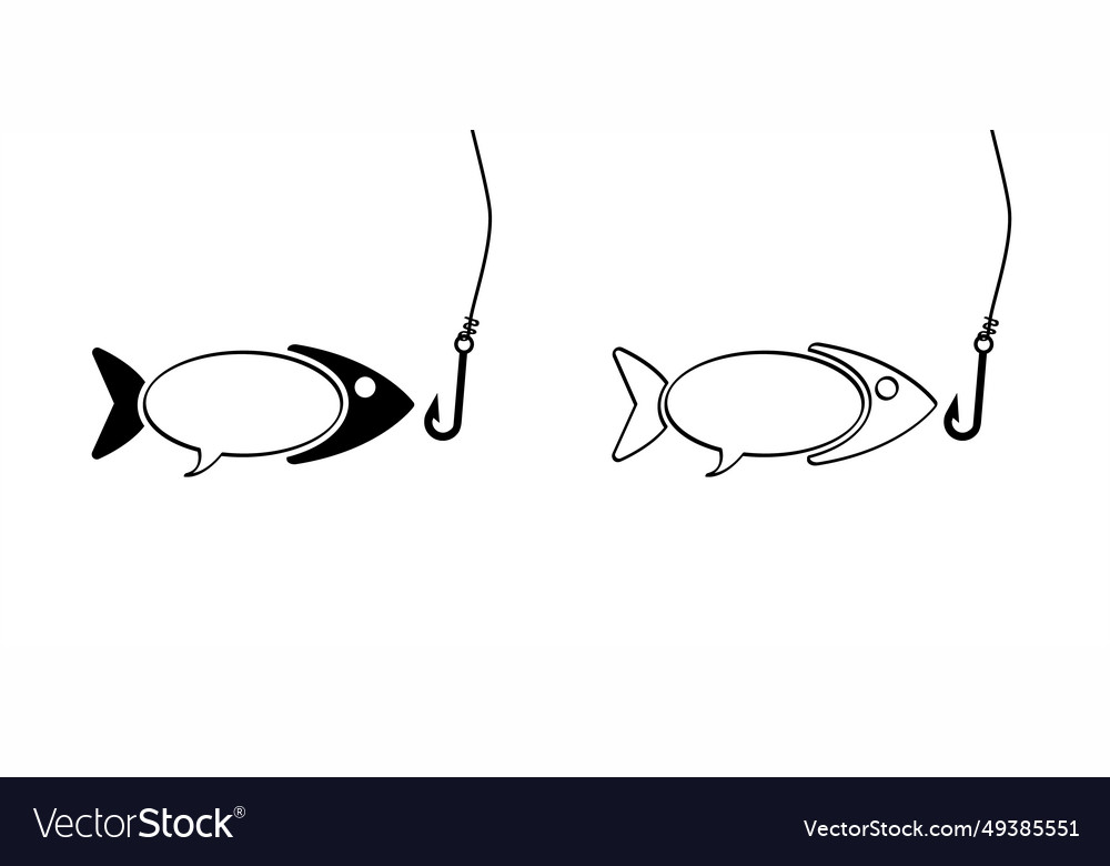 Fish line pattern speech bubble to speak message