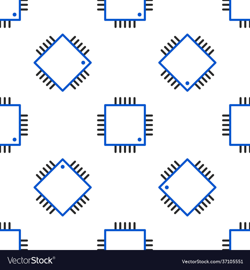 Line computer processor with microcircuits cpu vector image Line computer processor with microcircuits cpu