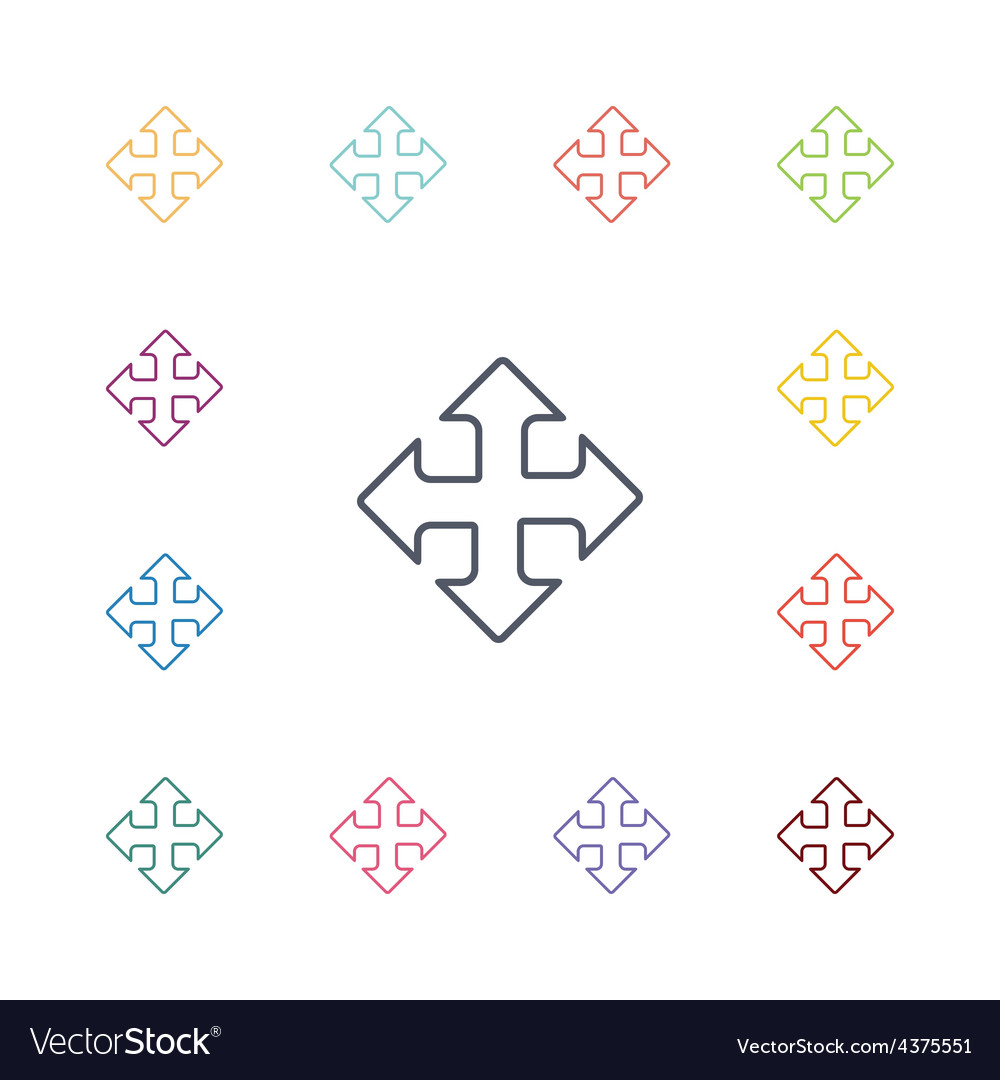 Move flat icons set