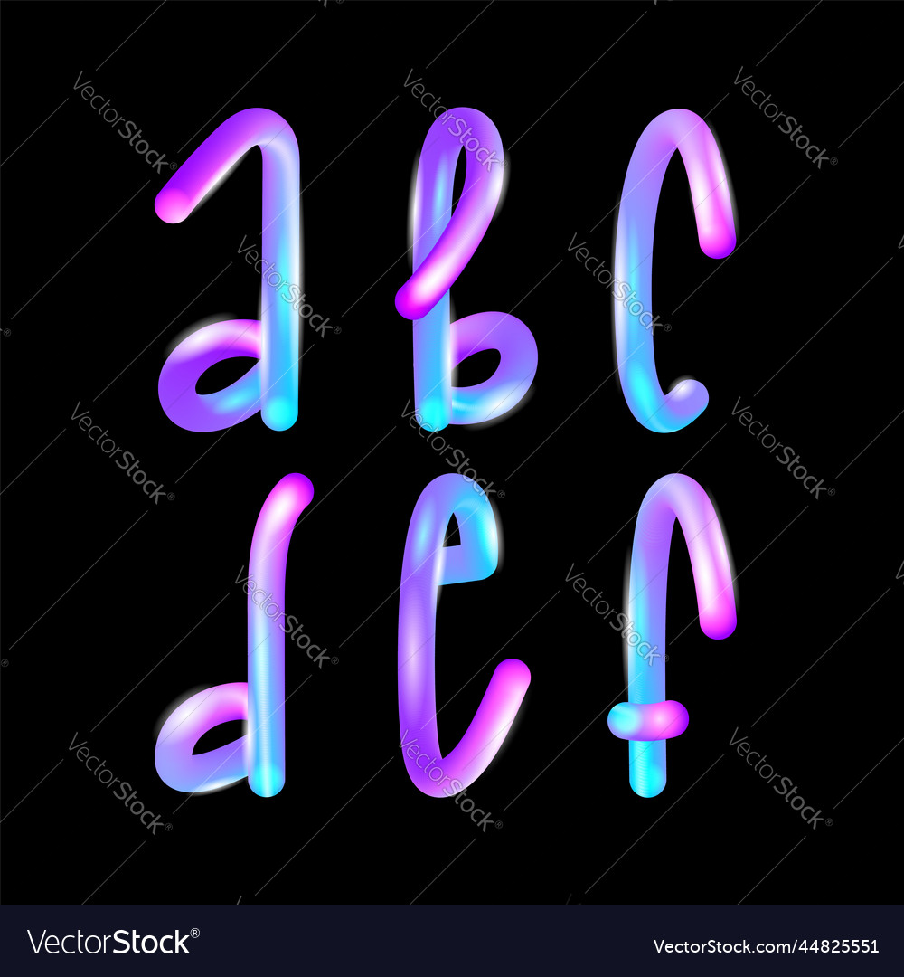 Neon Bubble Alphabet - 3D Plastic