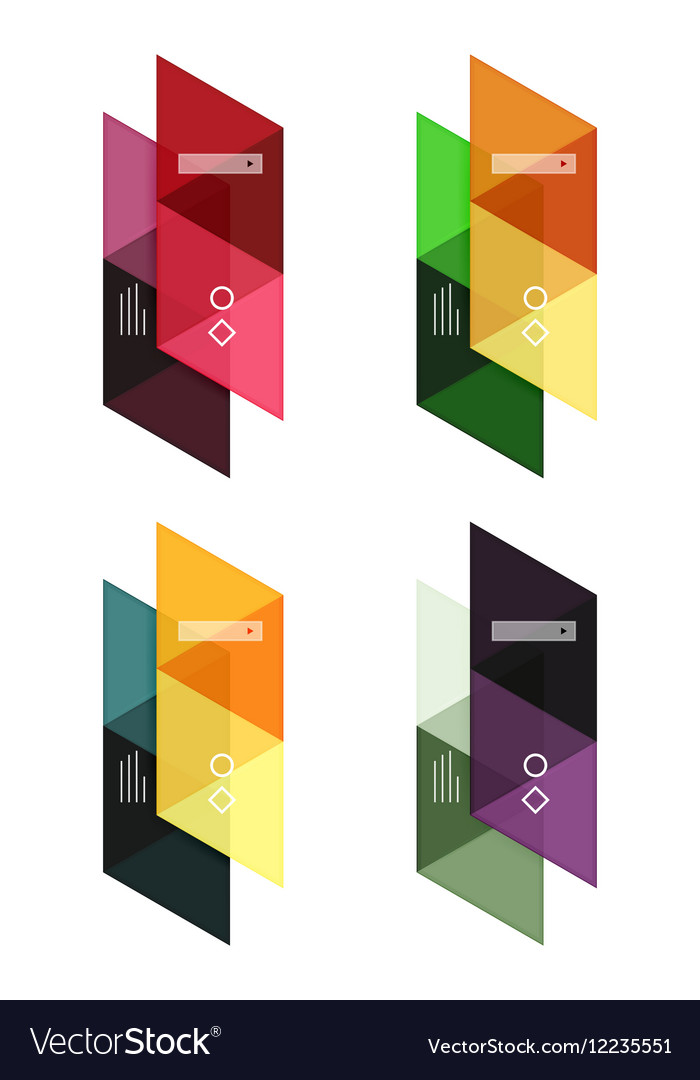 Set of blank geometric infographic web