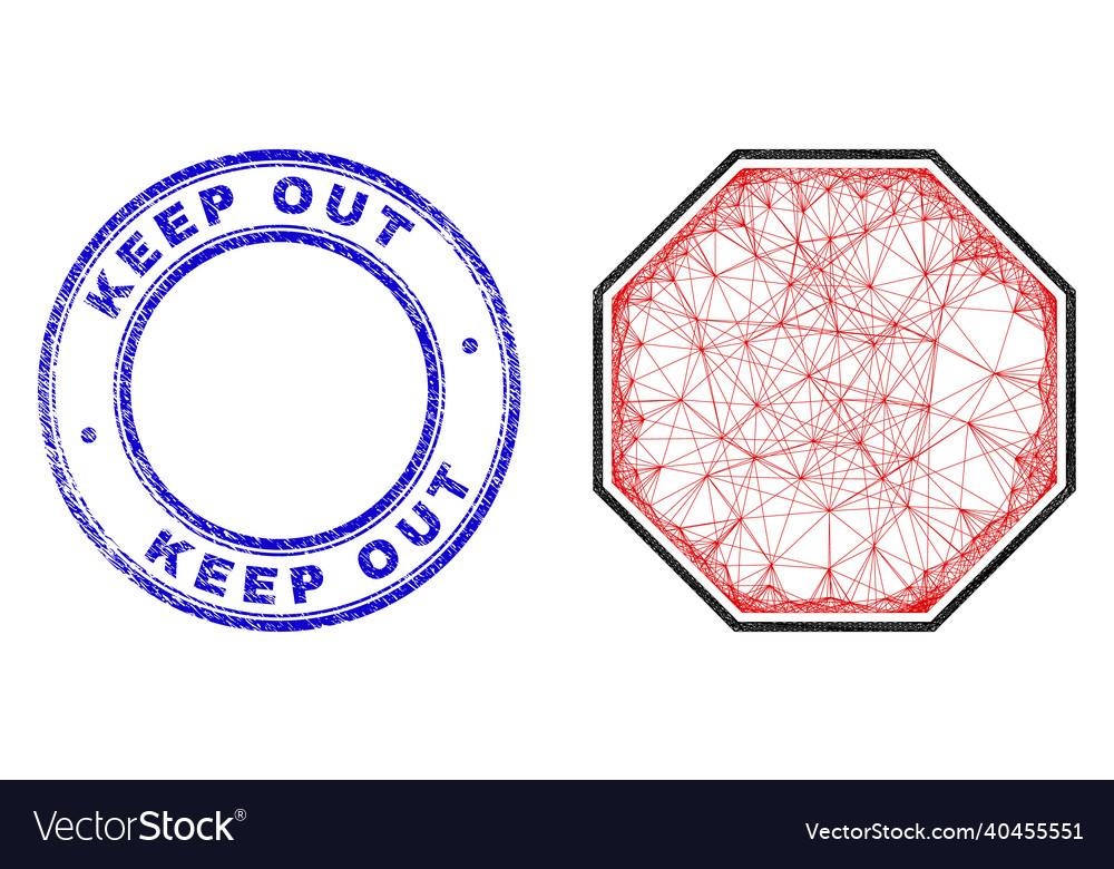 Textured keep out zombie zone seal and linear vector image Textured keep out zombie zone seal and linear
