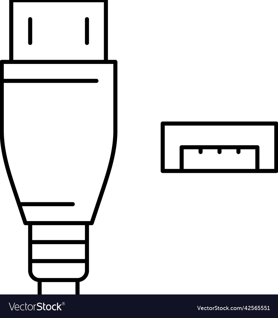 Usb micro a line icon