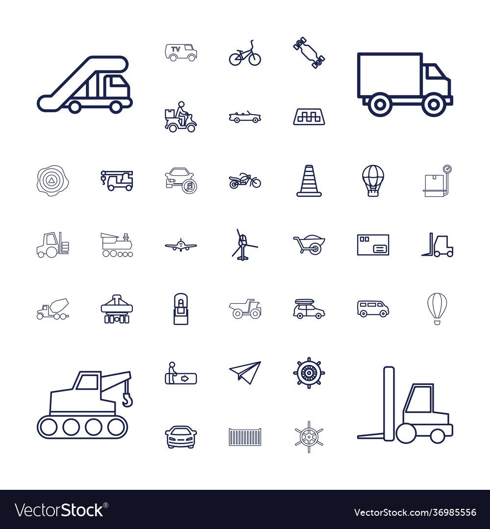 37 transportation icons Royalty Free Vector Image