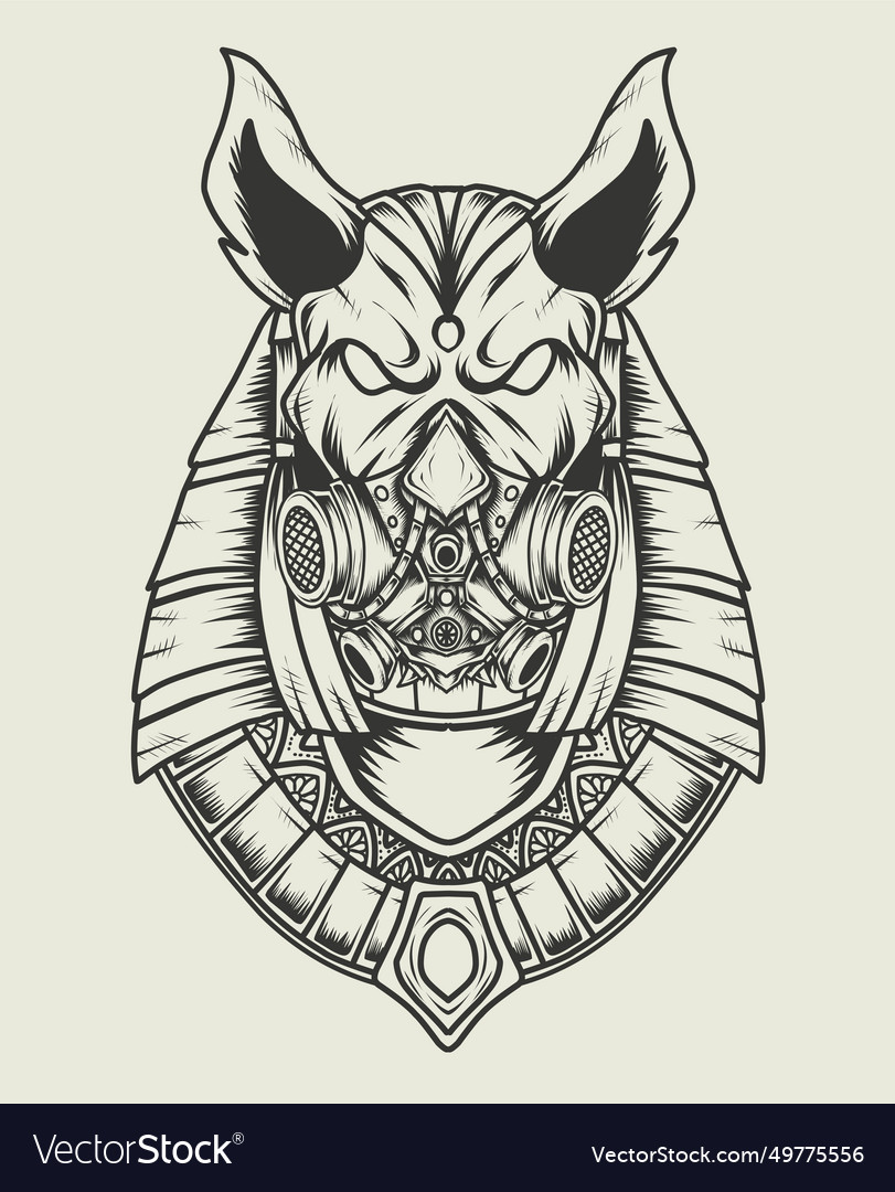 Ancient egypt anubis god monochrome style Vector Image