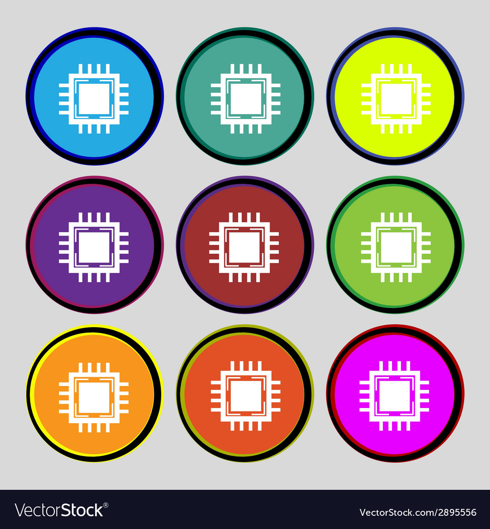 Central processing unit icon technology scheme