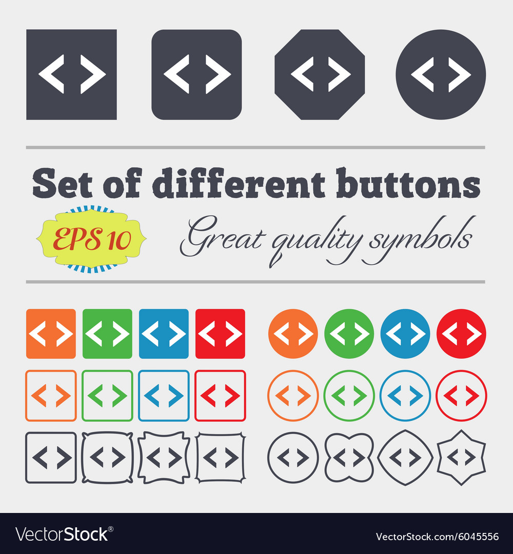 Code sign icon programmer symbol big set
