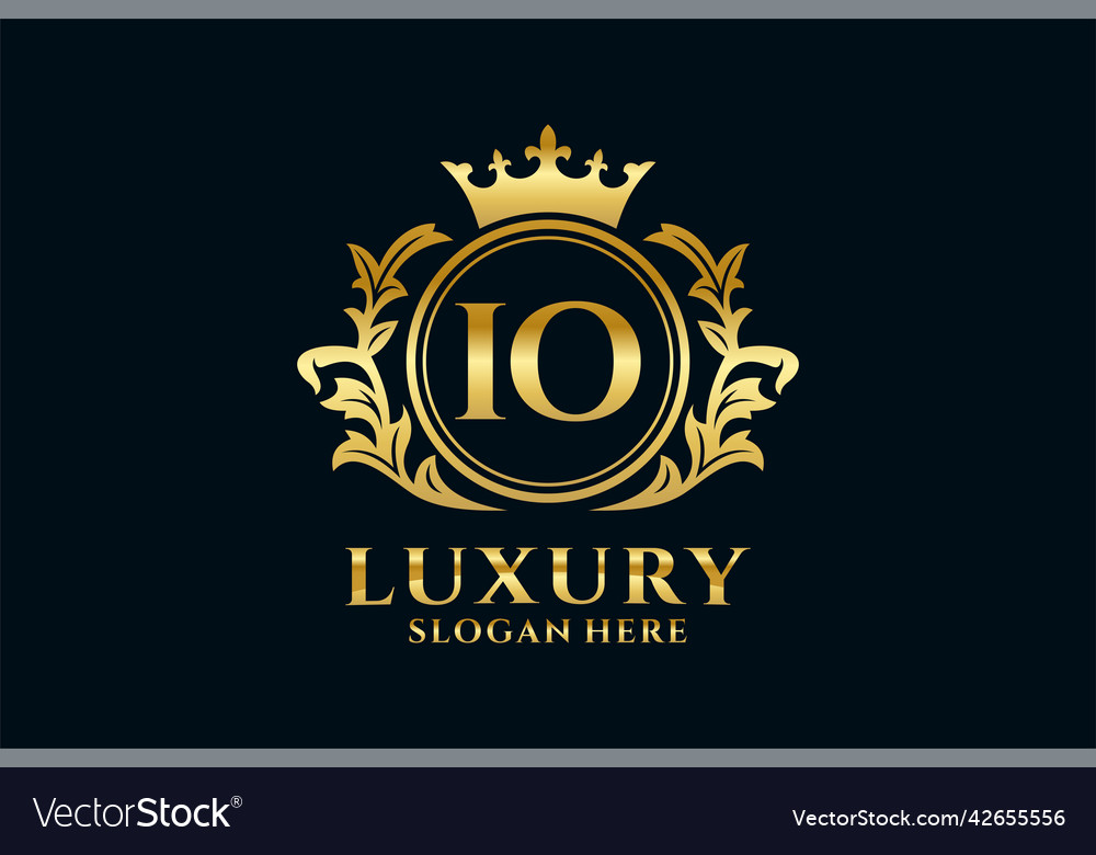 Initial io letter royal luxury logo template Vector Image