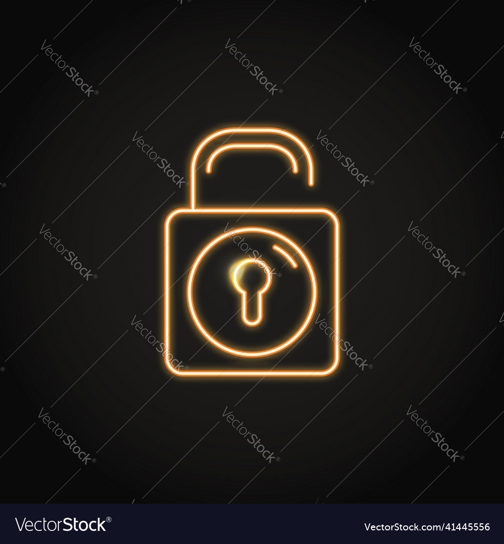 Neon security token icon in line style vector image Neon security token icon in line style