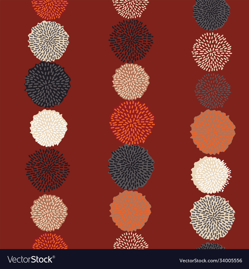 Pom bobble seamless pattern trendy vector image Pom bobble seamless pattern trendy