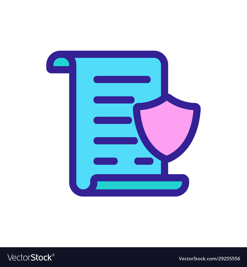 Protect document icon isolated contour vector image Protect document icon isolated contour